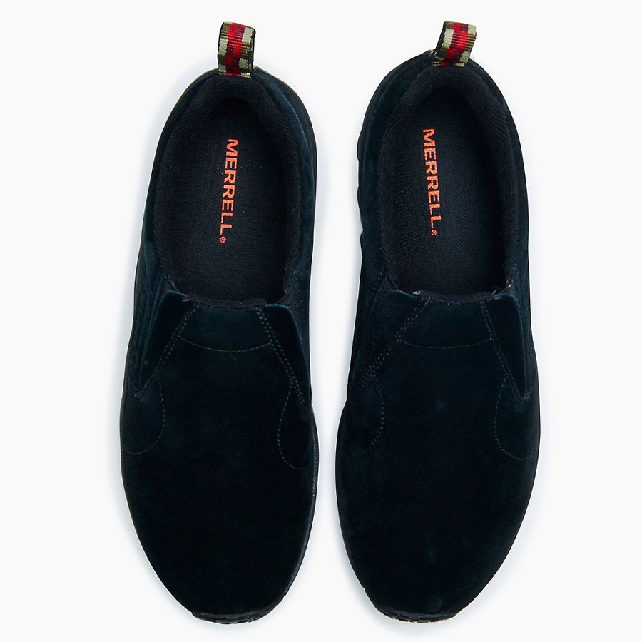 Merrell Men's Jungle Moc Pigskin Nubuck Slip On in Midnight Black