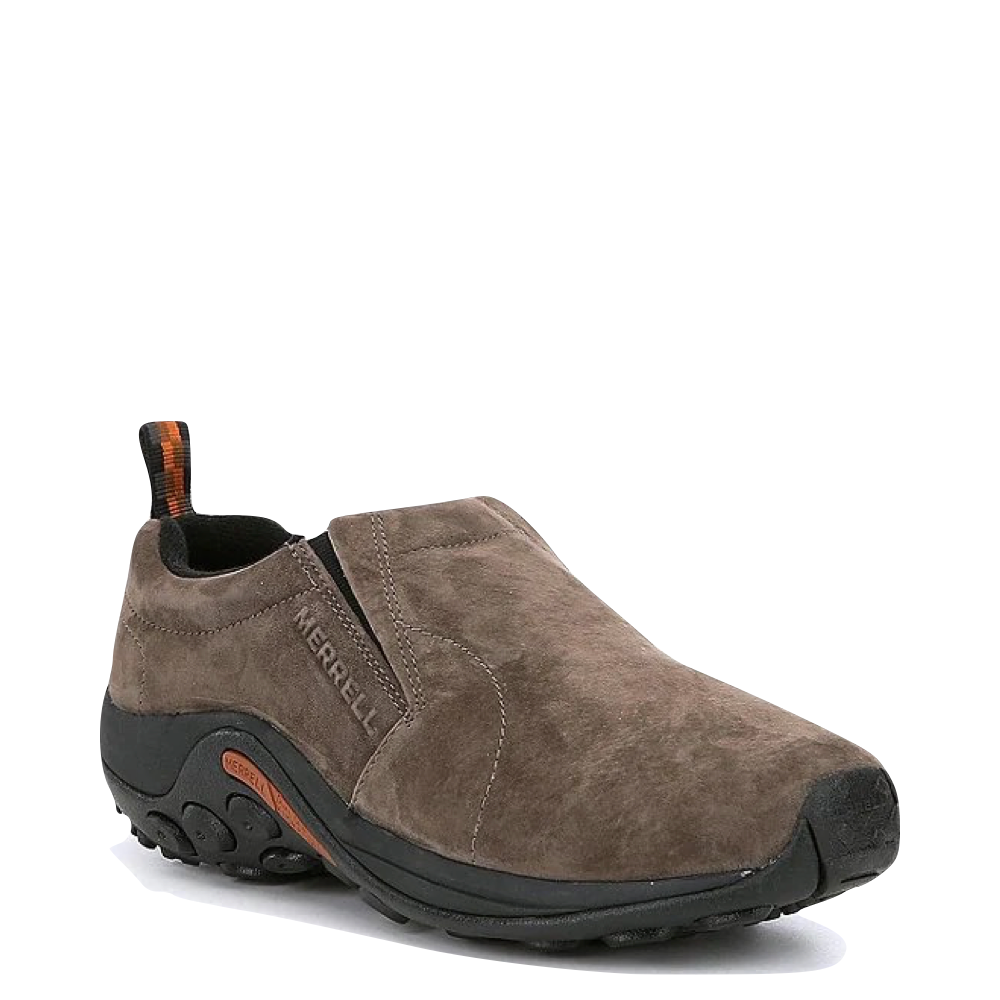 Mudguard and Toe view of Merrell Jungle Moc Pigskin Nubuck Slip On for men.