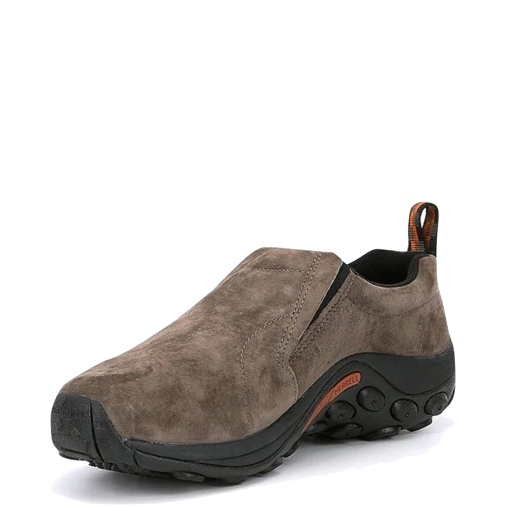 Opposite Mudguard and Toe view of Merrell Jungle Moc Pigskin Nubuck Slip On for men.