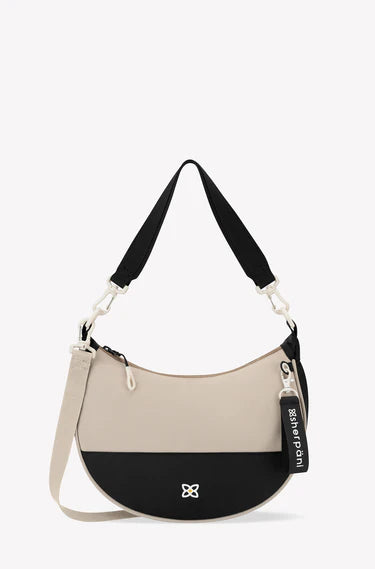 Sherpani Mina Crescent Crossbody Bag in Con Leche Beige