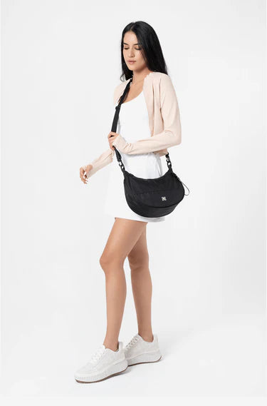 Sherpani Mina Crescent Crossbody Bag in Raven Black