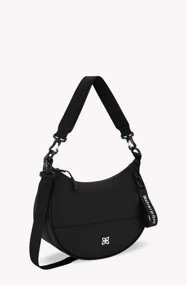 Sherpani Mina Crescent Crossbody Bag in Raven Black