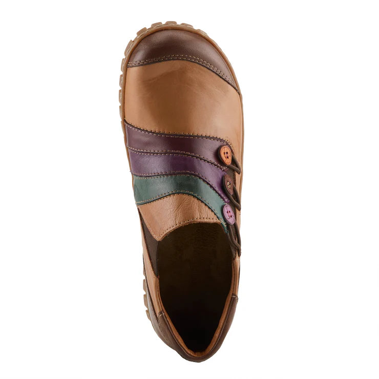Spring Step Women's Neeta Slip On Shoe in Camel Multi