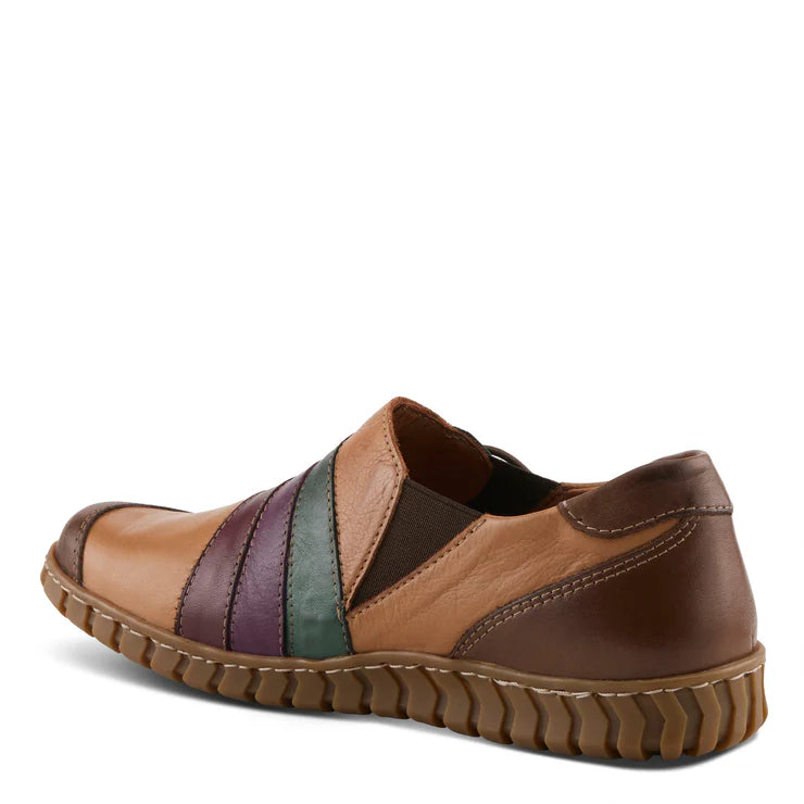 Spring Step Women's Neeta Slip On Shoe in Camel Multi
