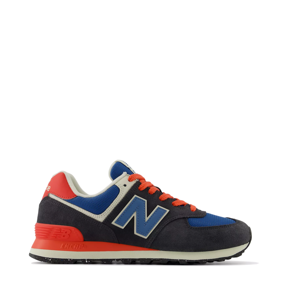 New Balance Men s 574 Sneaker in Phantom with Blue Agate and Blast Red V A Bootery INC