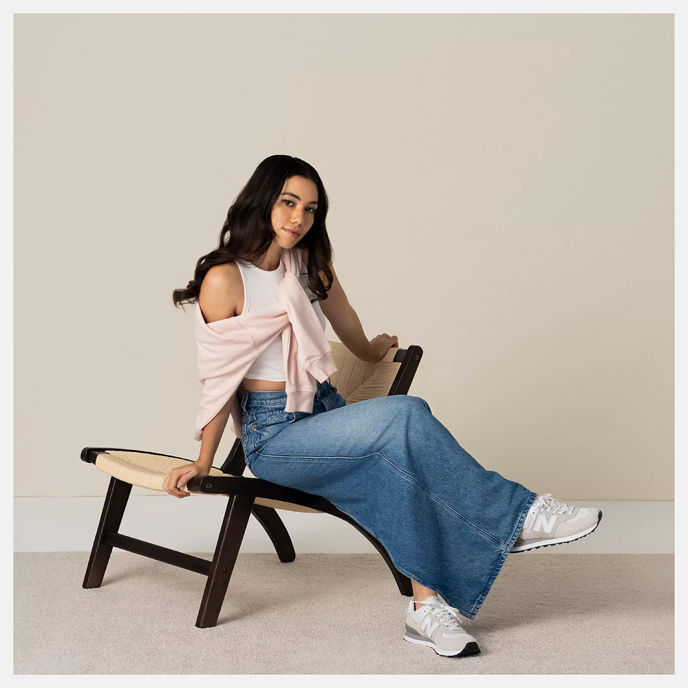 Model view of New Balance 574 Sneaker for women.