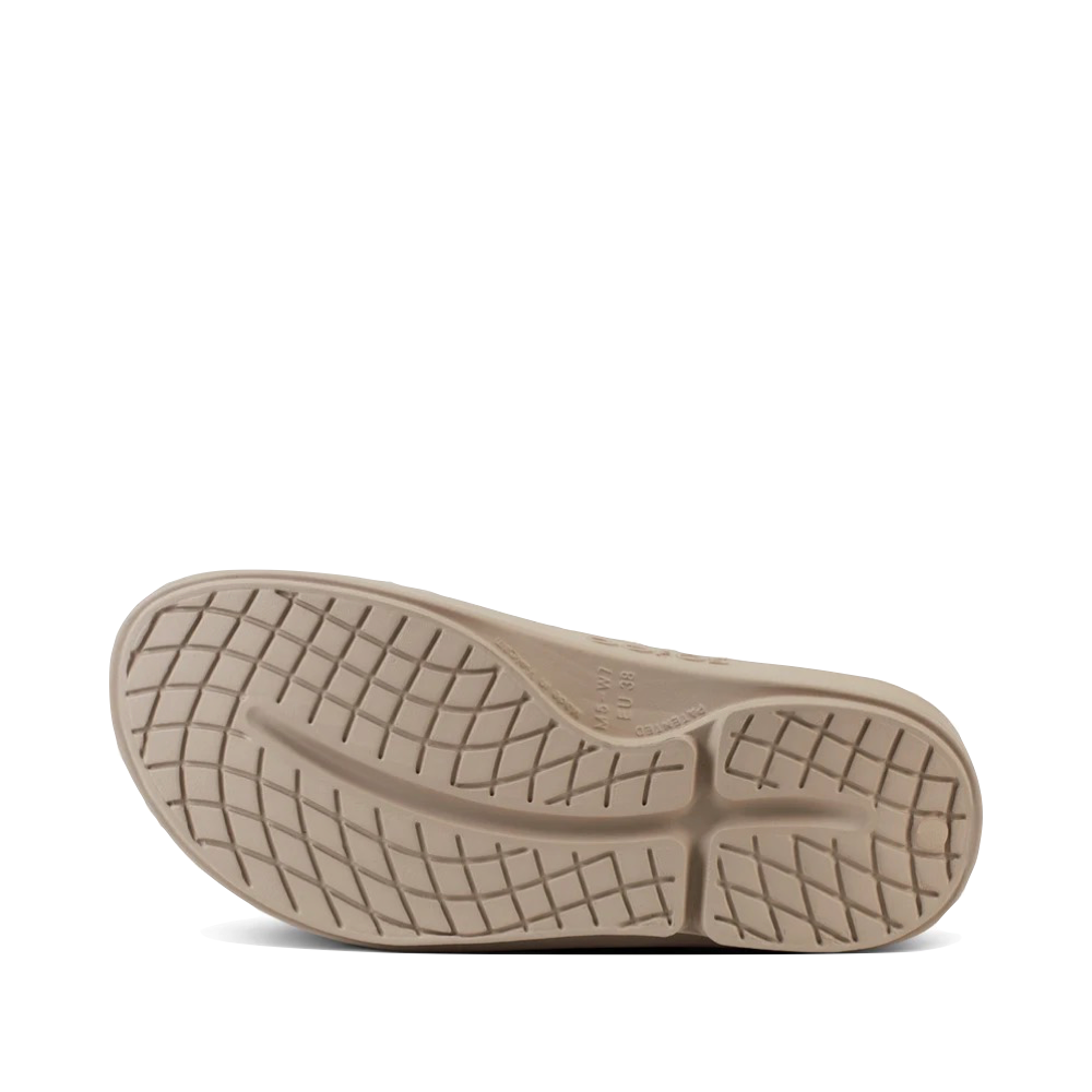 Bottom view of OOfos OOahh Slide Sandal for women.