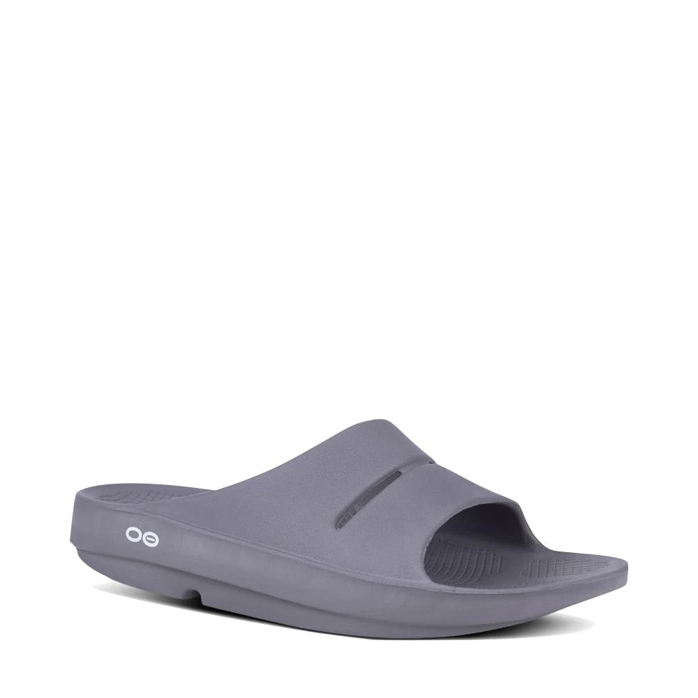 Toe view of OOfos OOahh Slide Sandal.