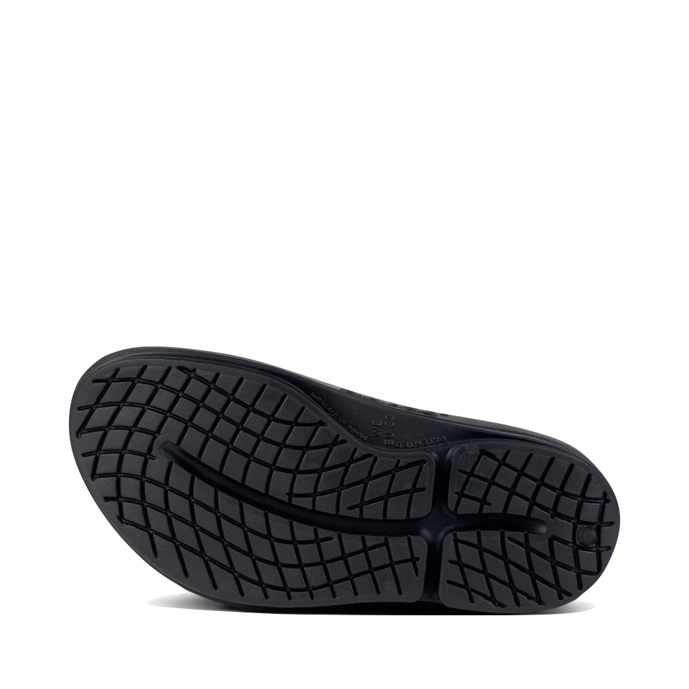 Bottom view of OOfos OOahh Slide Sandal for women.