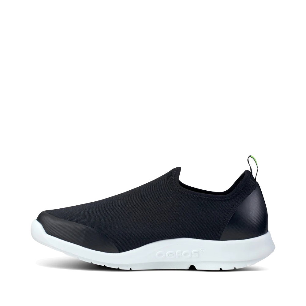Side (left) view of OOfos OOmg Sport Low Shoe for women.