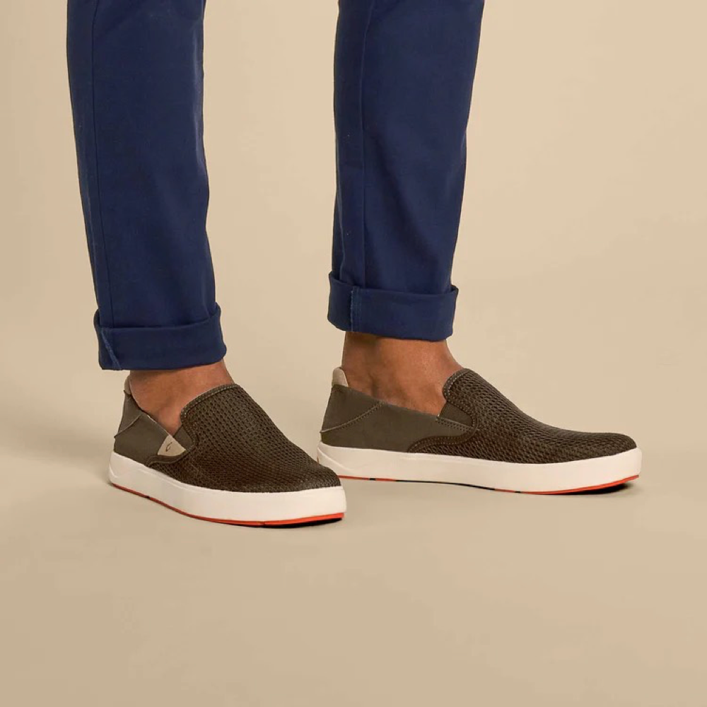 Model view of OluKai Lae'ahi Mesh Slip On for men.