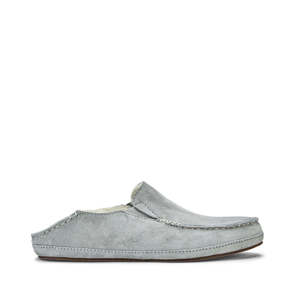 OluKai Women's Nohea Shearling Lined Slipper in Pale Grey