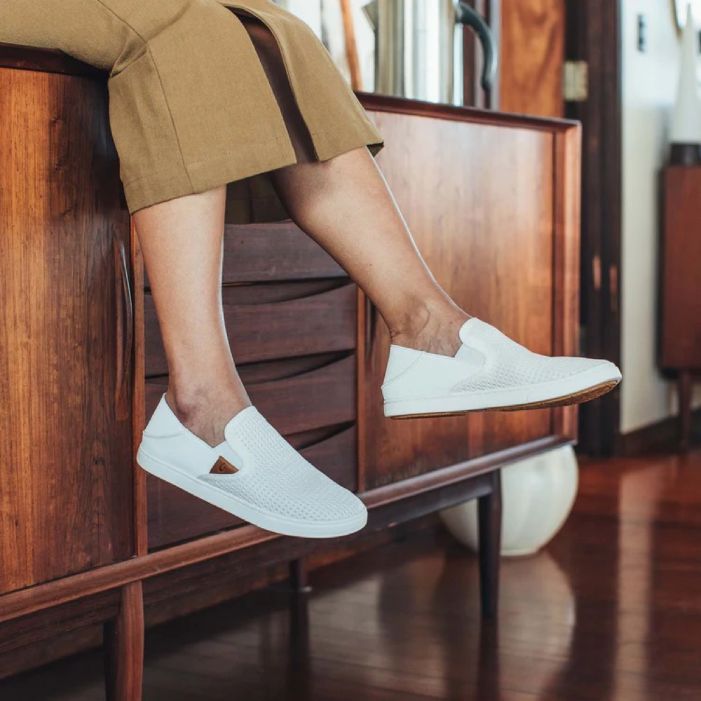 Model view of OluKai Pehuea Mesh Slip On for women.