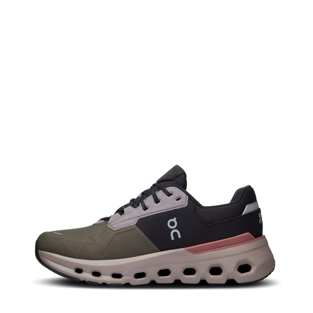 Side (left) view of On Cloudrunner 2 Waterproof Sneaker for women.