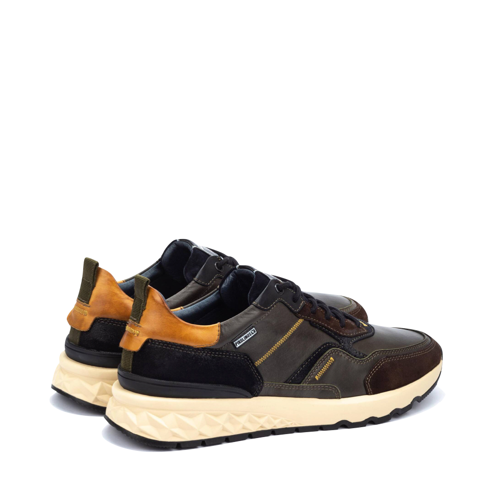 Heel view of Pikolinos Aranda Leather Lace Sneaker for men.