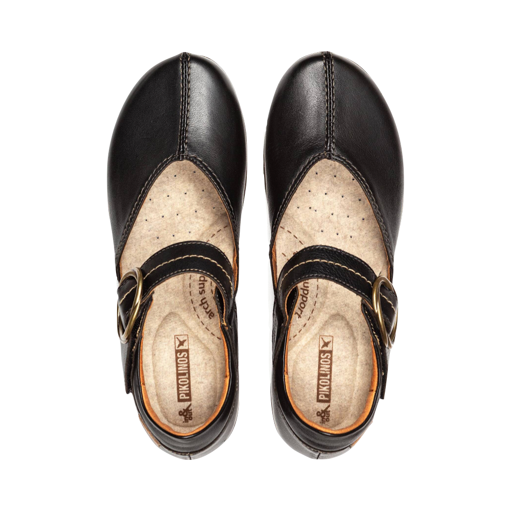 Top-down view of Pikolins Granada Leather Mary Jane for women.