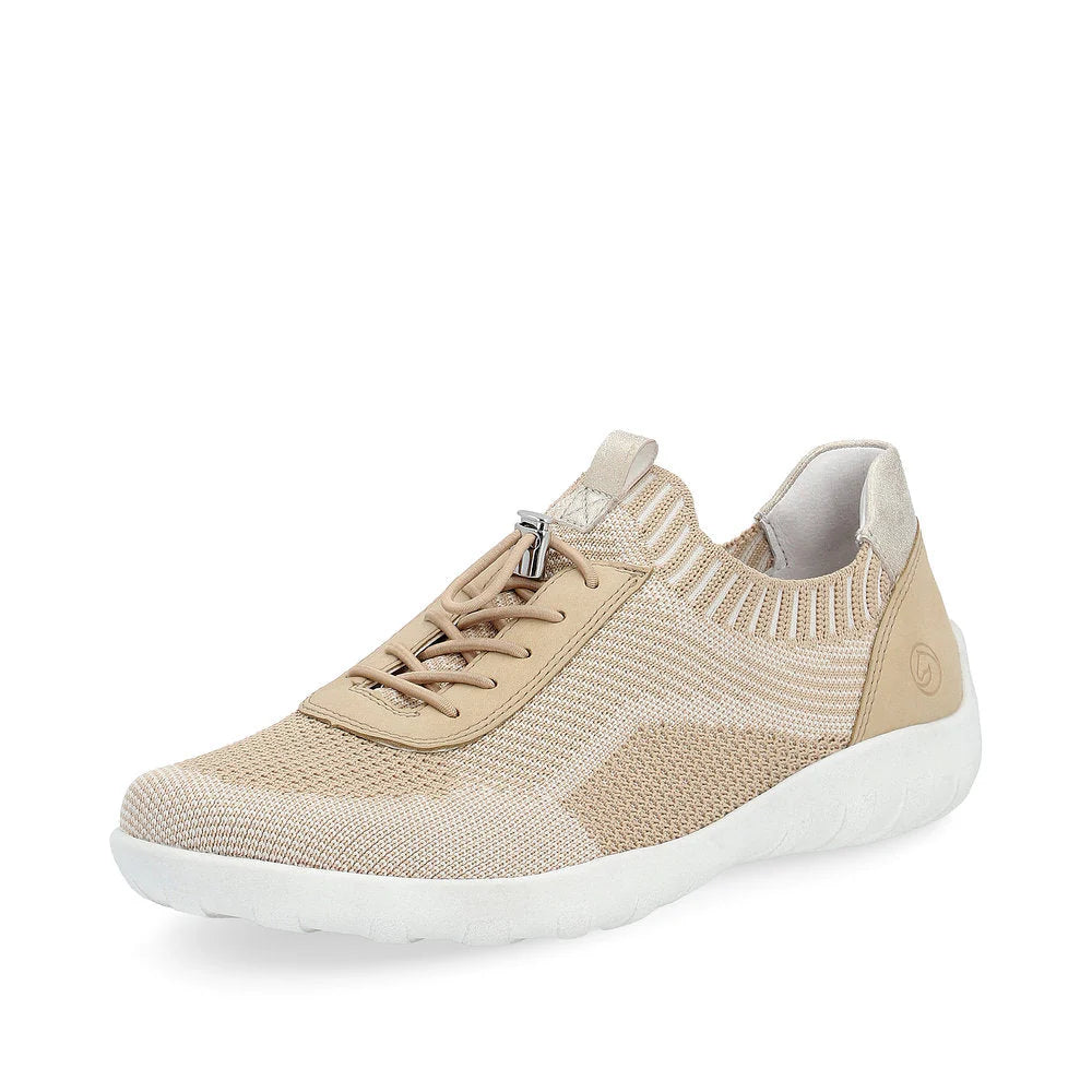 Remonte Women's Liv 18 Knit Sneaker in Vanilla/Tan