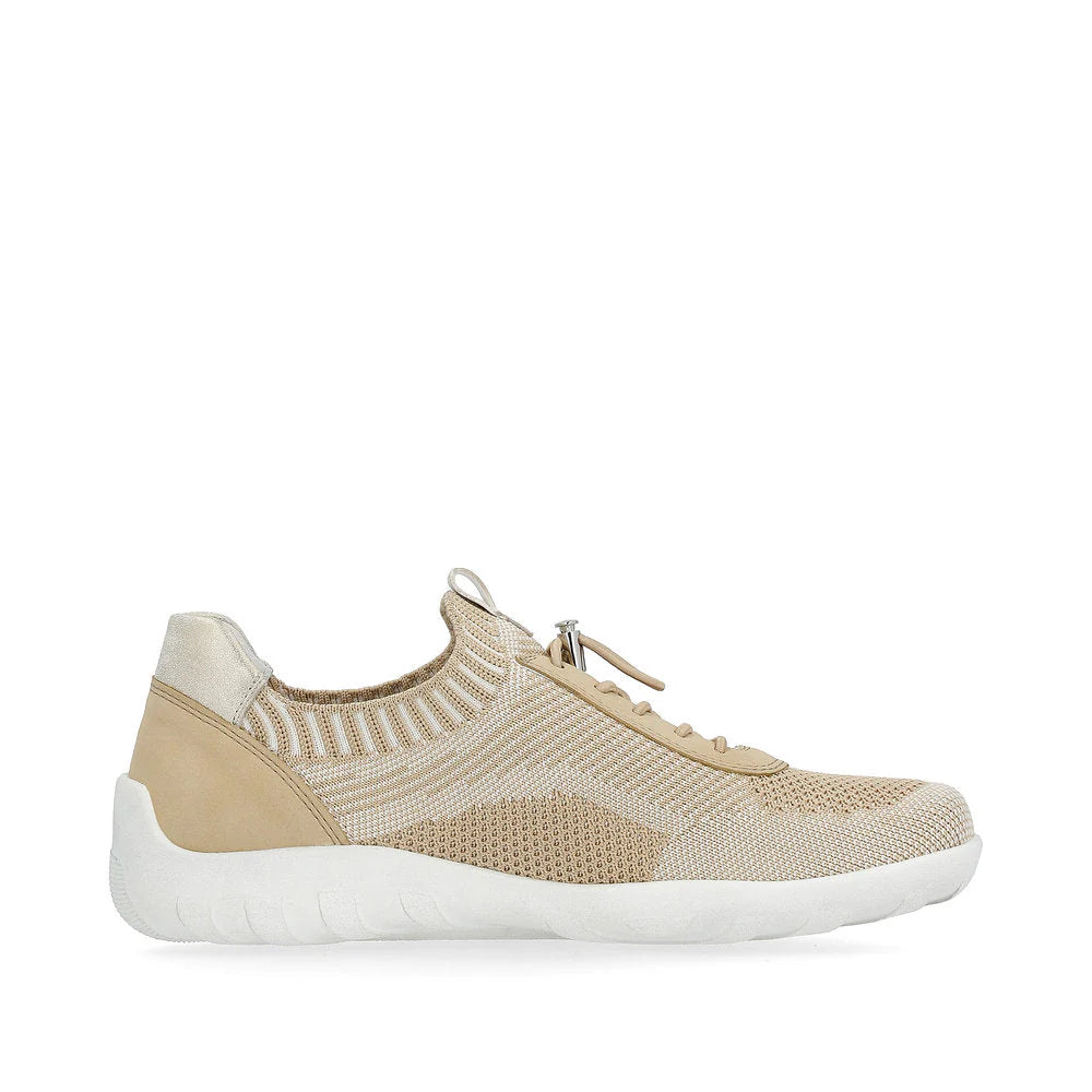 Remonte Women's Liv 18 Knit Sneaker in Vanilla/Tan