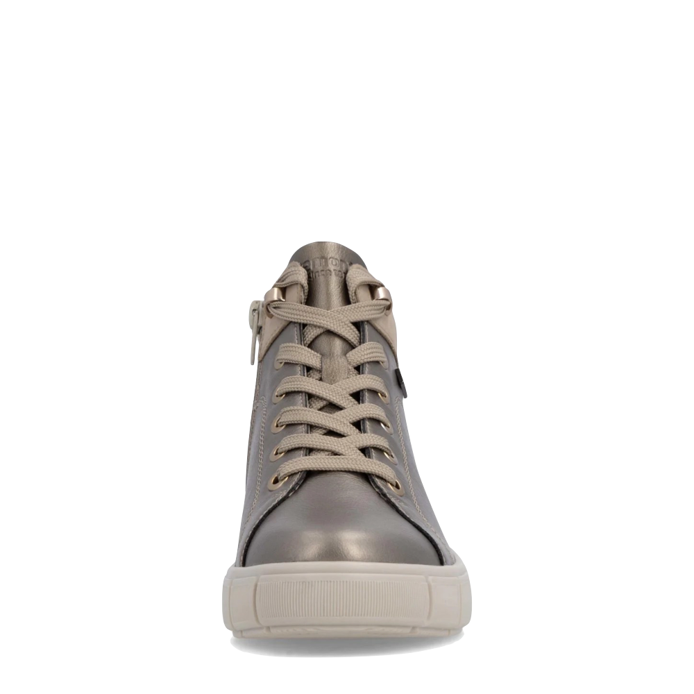 Front view of Remonte Gesa 77 Waterproof Side Zip Lace Boot for women.