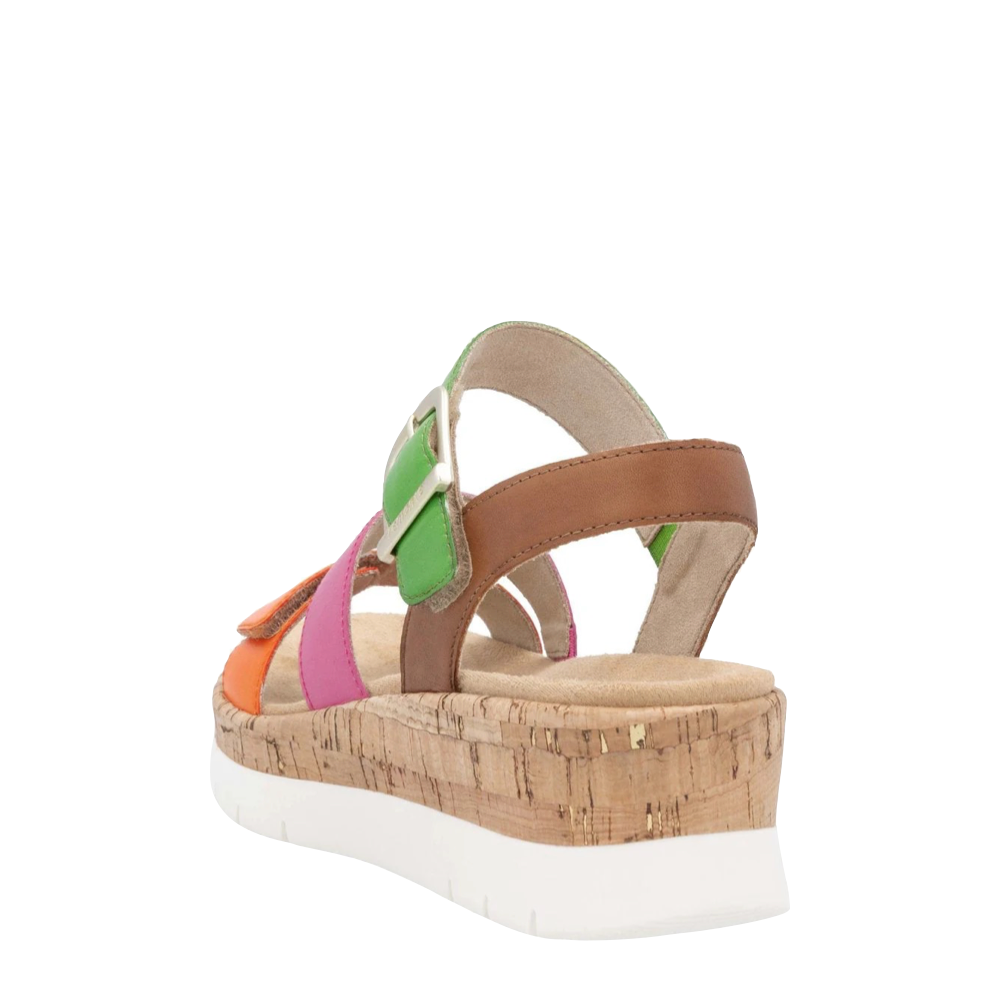 Heel view of Remonte Gizela 50 Wedge Sandal for women.