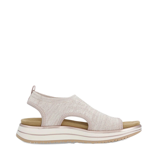 Side (right) view of Remonte Jocelyn 52 Stretch Sandal for women.