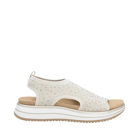 Side (right) view of Remonte Jocelyn 55 Slip On Stretch Sandal for women.