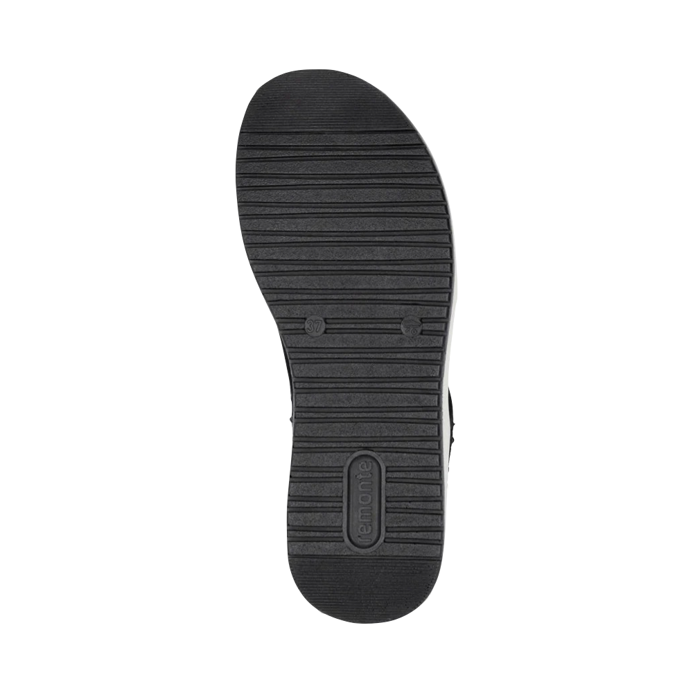 Bottom view of Remonte Jocelyn 55 Slip On Stretch Sandal for women.