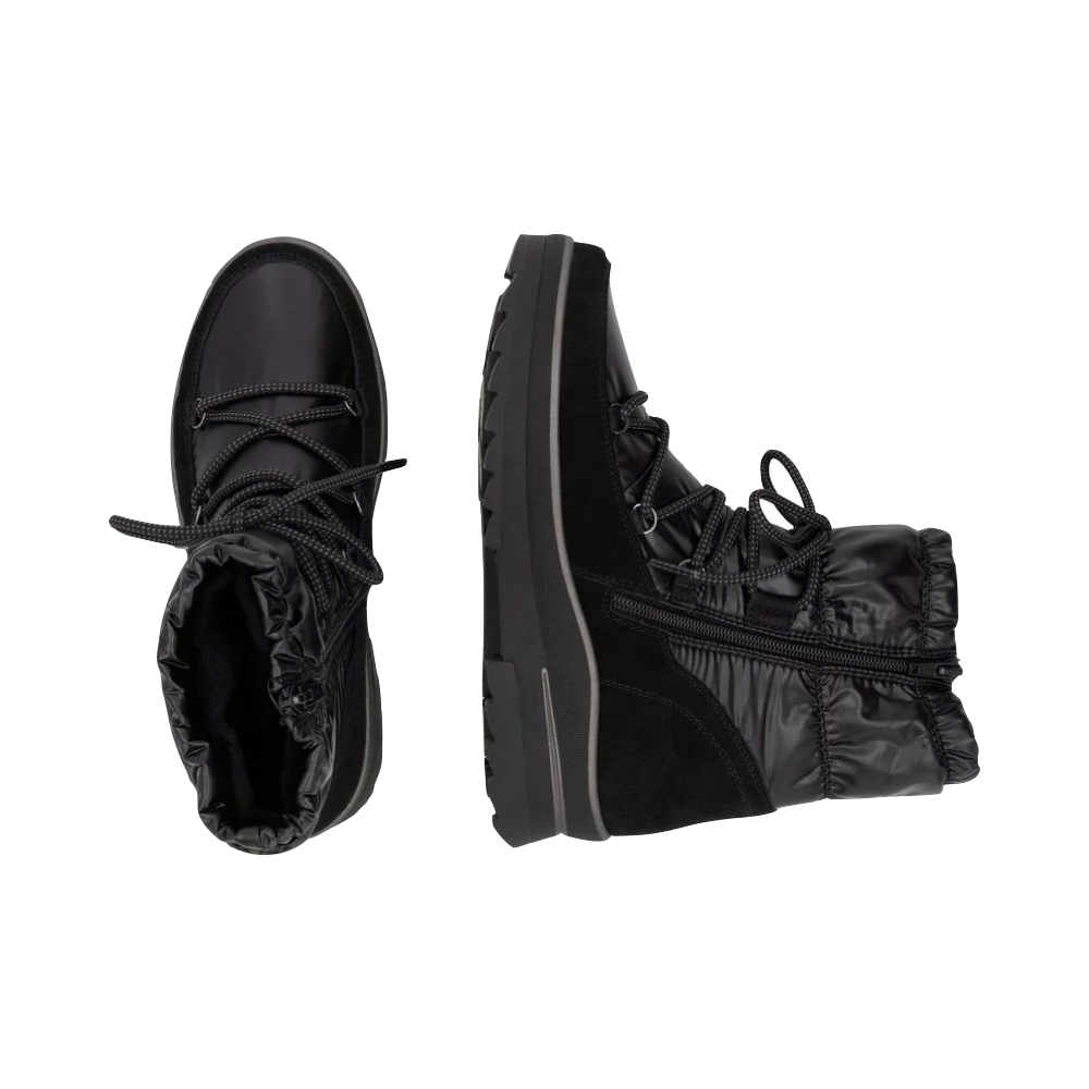 Top-down and side view of Remonte Lelisha 70 Puffer Waterproof Boot for women.