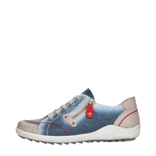 Side (left) view of Remonte Liv 27 Sneaker for women.
