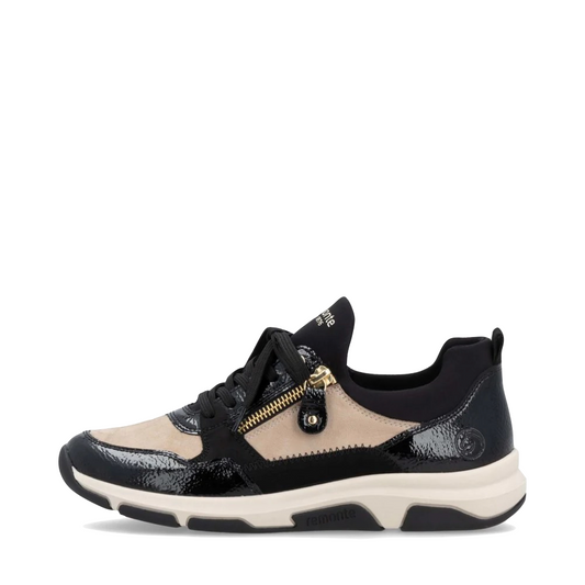 Side (left) view of Remonte Soraya 02 Side Zip Lace Sneaker for women.