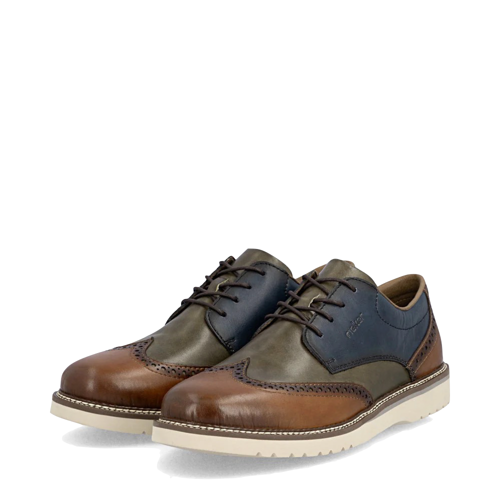 Mudguard and Toe view of Rieker Alan 04 Wing Tip for men.