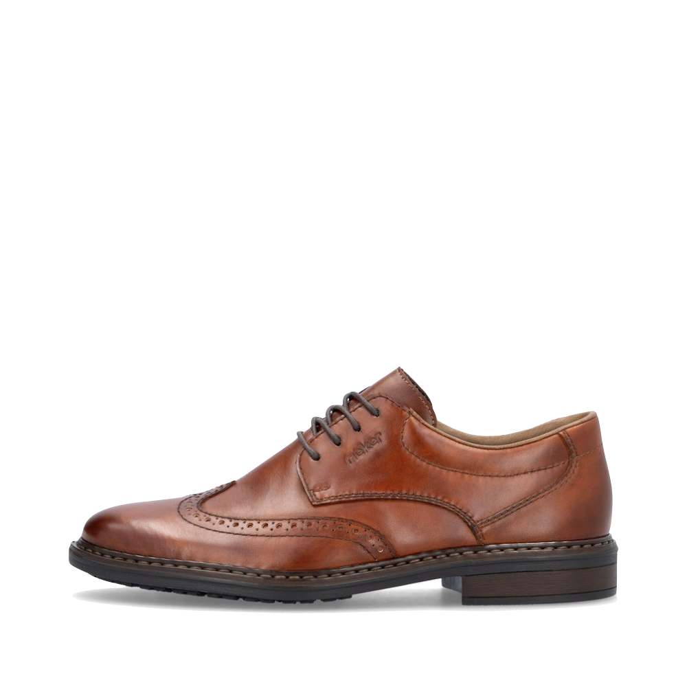 Side (left) view of Rieker Dustin 20 Wingtip Lace Shoe for men.