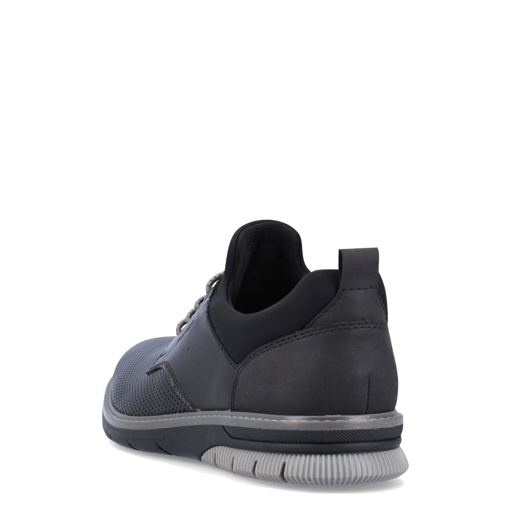 Heel view of Rieker Dustin 54 Bungee Dress Shoe for men.