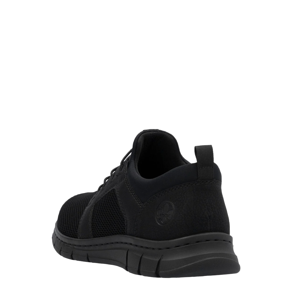Heel view of Rieker Timo 96 Bungee Lace Slip On Sneaker for men.