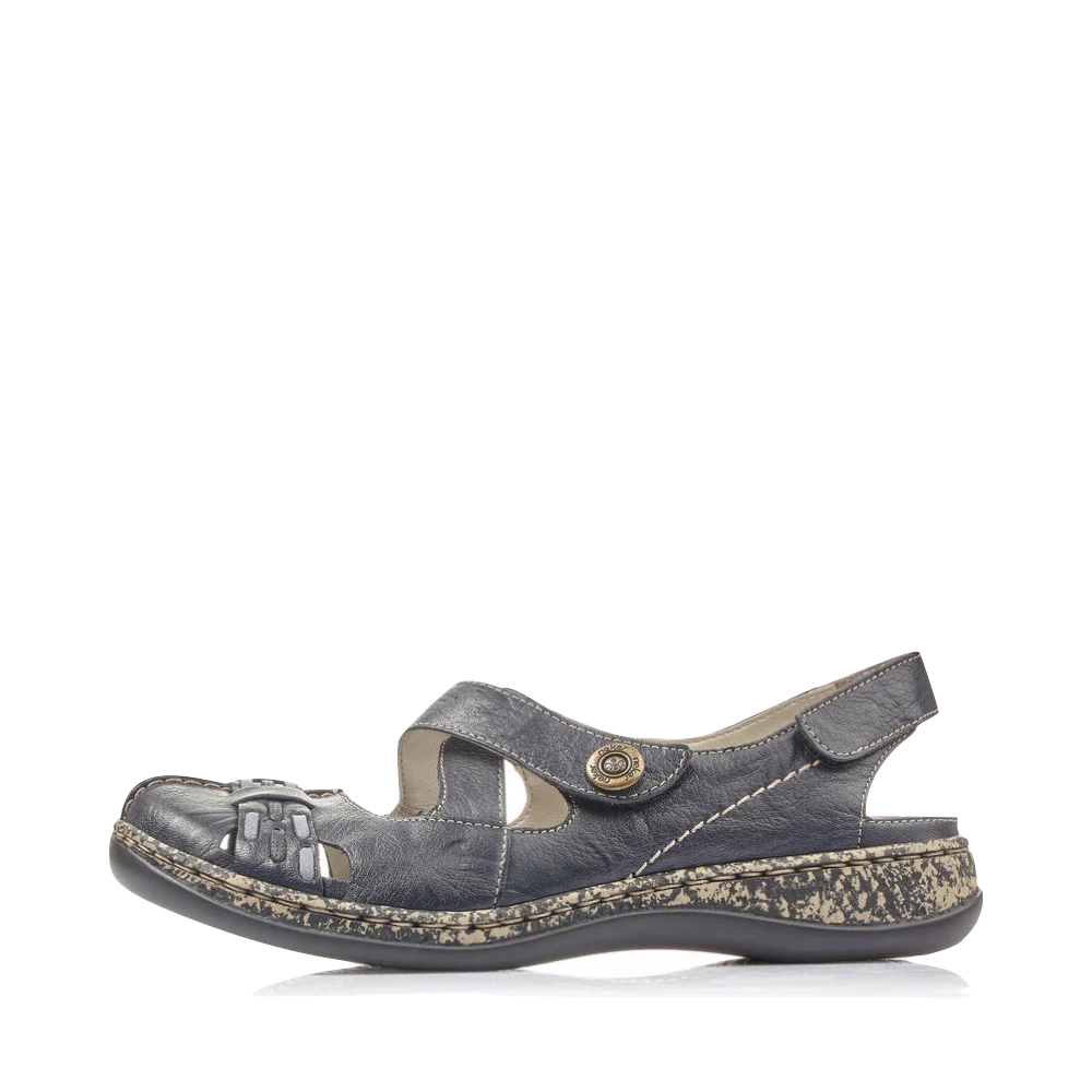 Side (left) view of Rieker Daisy 77 Cross Strap Mary Jane for women.