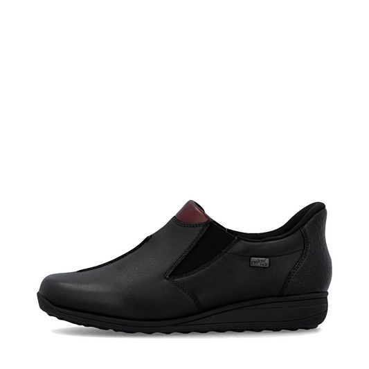 Side (left) view of Rieker Donna 53 Waterproof Slip On for women.