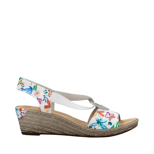 Side (right) view of Rieker Fanni H6 Wedge Sandal for women.