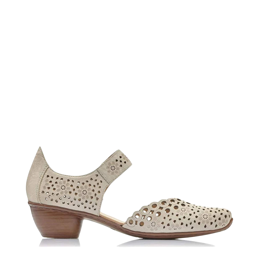 Rieker Women's Mirjam 53 Heeled Mary Jane (Cream)