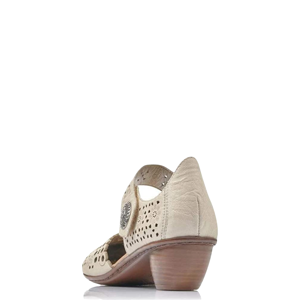Rieker Women's Mirjam 53 Heeled Mary Jane (Cream)