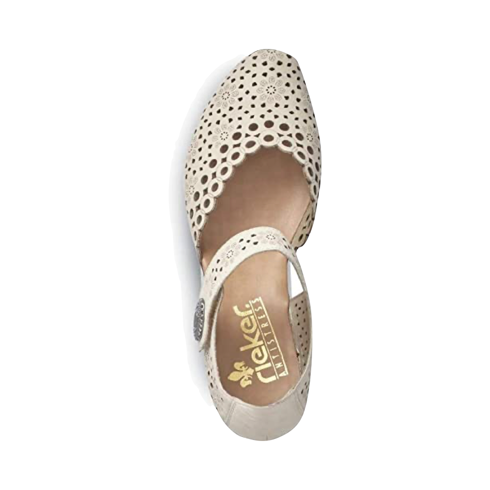 Rieker Women's Mirjam 53 Heeled Mary Jane (Cream)