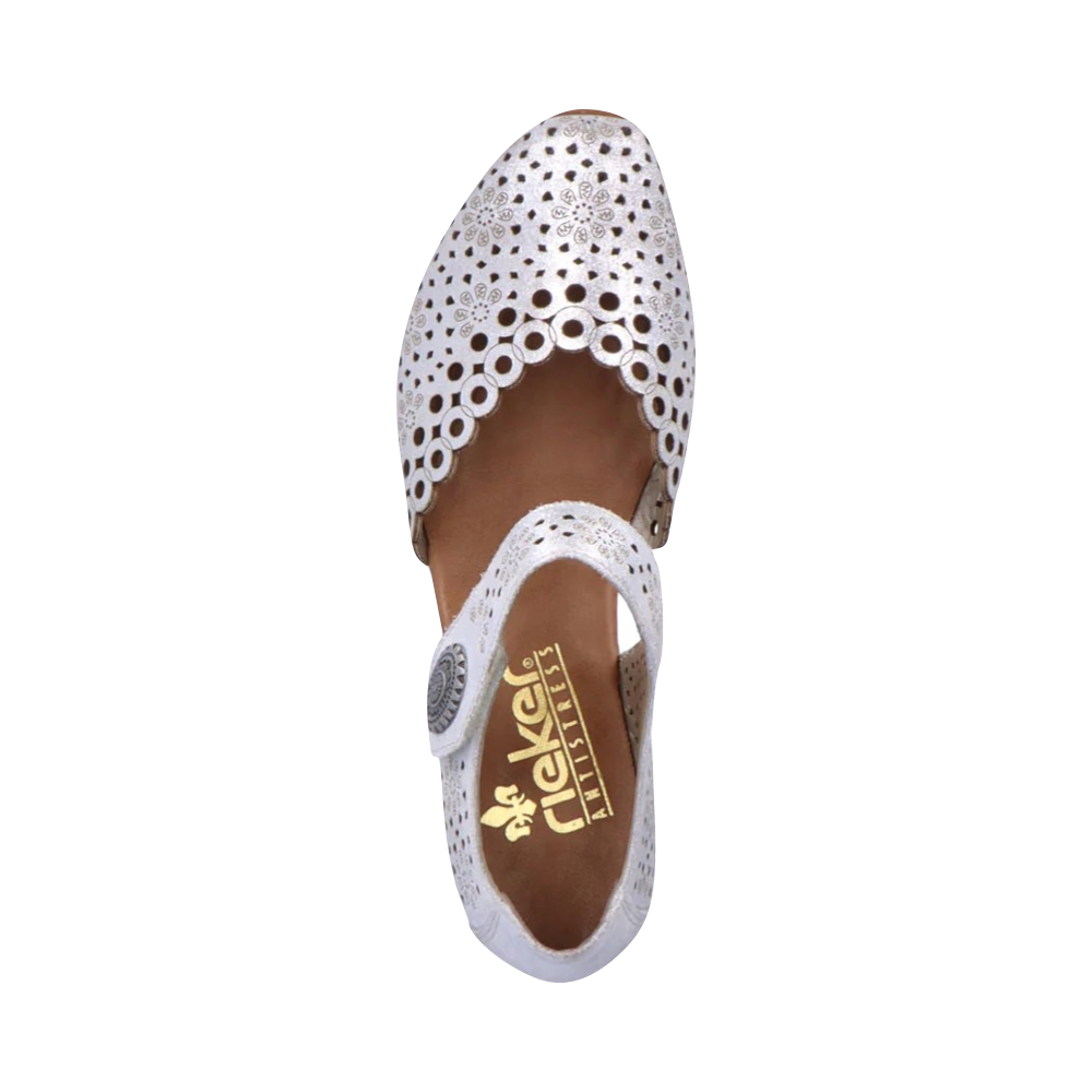 Top-down view of Rieker Mirjam 53 Heeled Mary Jane for women.