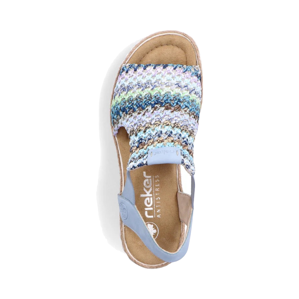 Top-down view of Rieker Rose 72 Wedge Sandal for women.