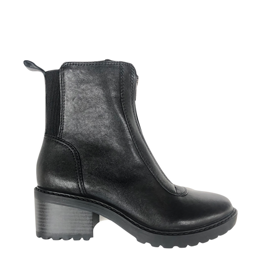 Salvia Women's Mia Leather Front Zip Boot (Black)