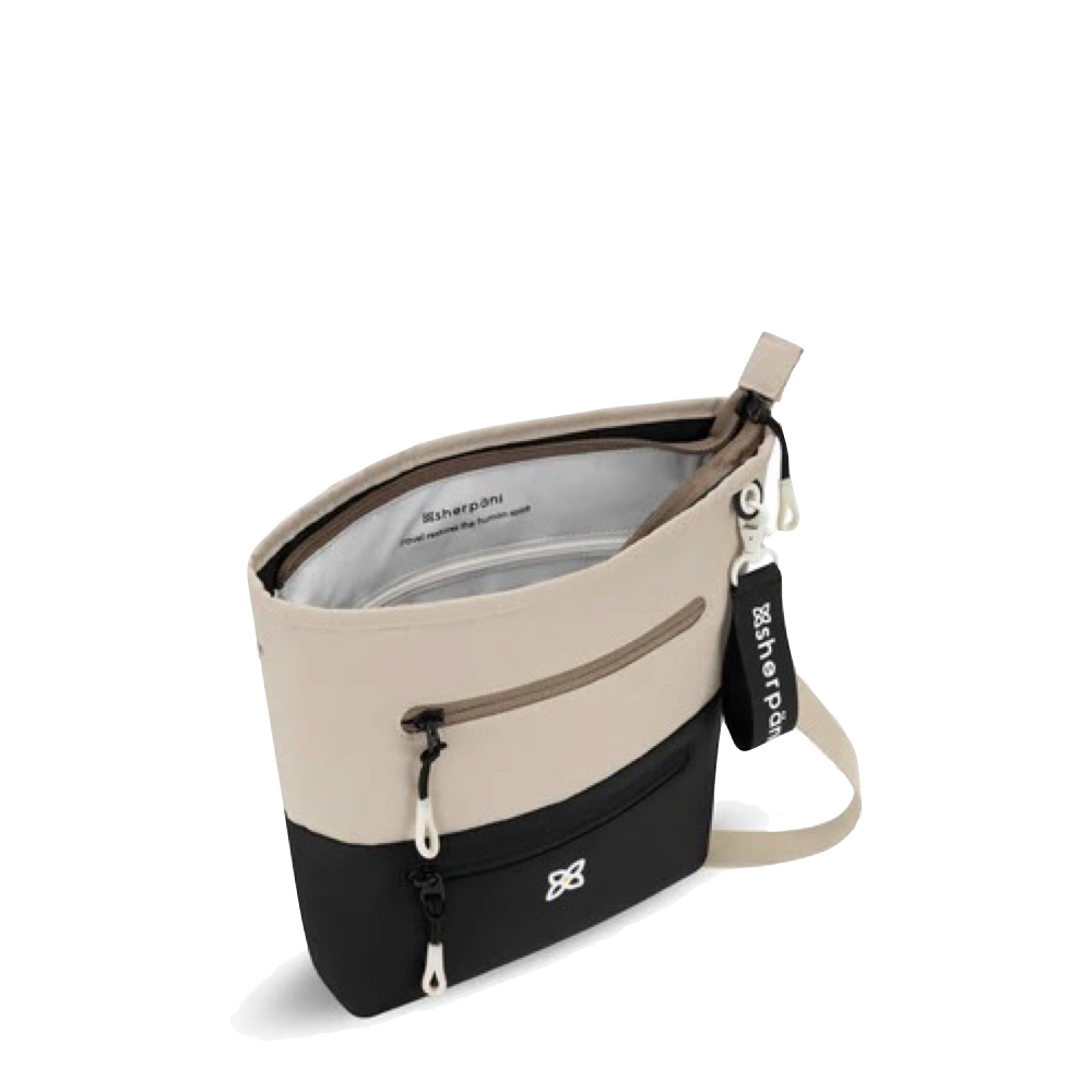 Top-down view of Sherpani Sadie Crossbody Bag.