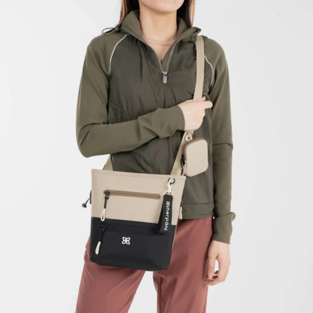 Model view of Sherpani Sadie Crossbody Bag.