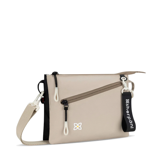 Front view of Sherpani Zoom Dual Pouch Crossbody Bag.