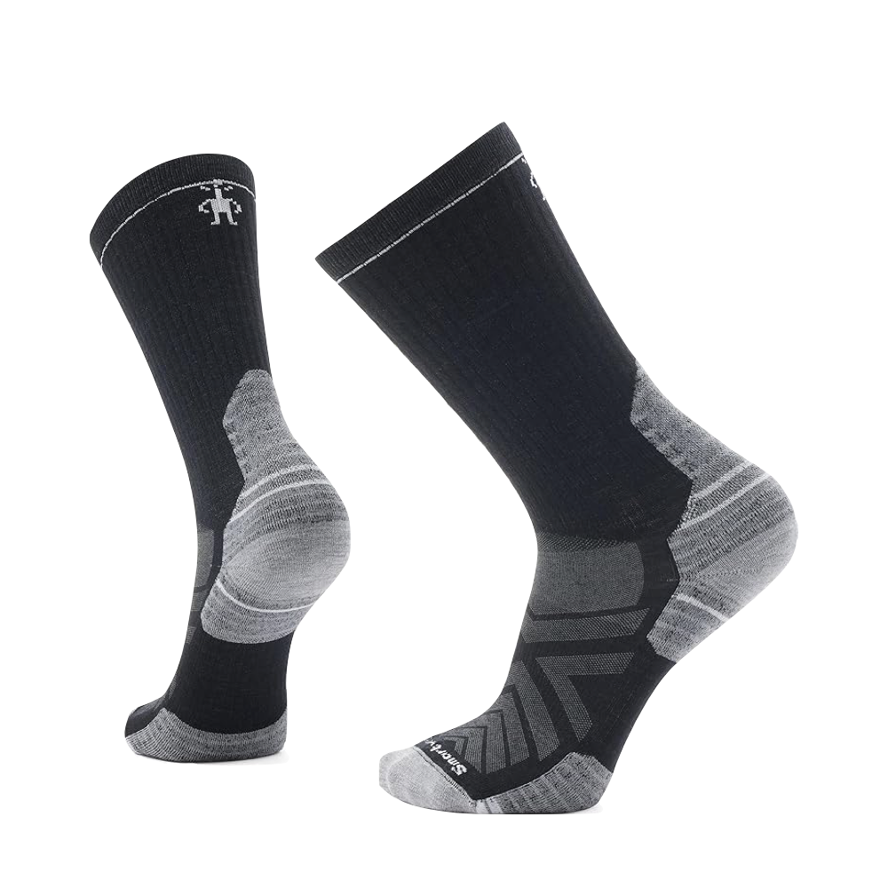 Side (left) and bottom view of Smartwool Hike Targeted Cushion Crew Sock.