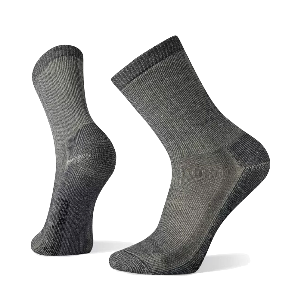 Side (left) and bottom view of Smartwool Hike Classic Edition Crew Socks for men.