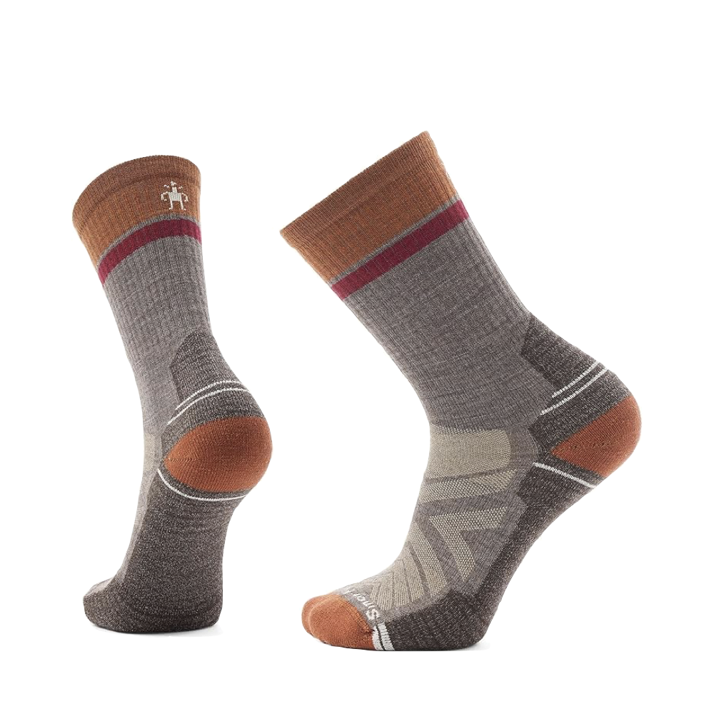 Side (left) and bottom view of Smartwool Hike Light Cushion Winding Trail Crew Socks for men.