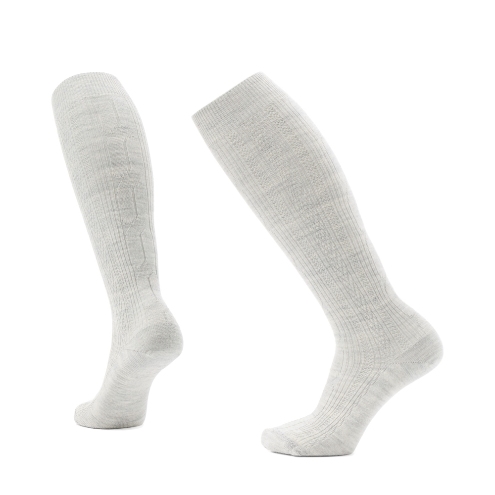 Side (left) view of Smartwool Everyday Lifestyle Cable Knee High Socks for women.